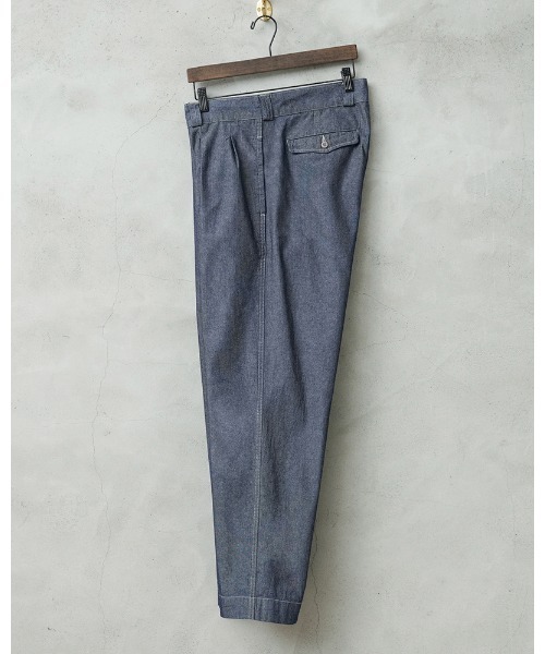WAIPER.inc(ワイパーインク)の「WAIPER.inc フランス軍 1950~60年代 M-52 シャンブレー ツータック トラウザー【WP139】(スラックス・メンズ・ブラック/ネイビー・35/36/37/34/33/38/39)」の4枚目の写真
