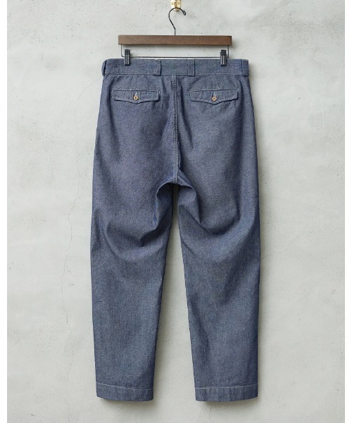 WAIPER.inc(ワイパーインク)の「WAIPER.inc フランス軍 1950~60年代 M-52 シャンブレー ツータック トラウザー【WP139】(スラックス・メンズ・ブラック/ネイビー・35/36/37/34/33/38/39)」の5枚目の写真
