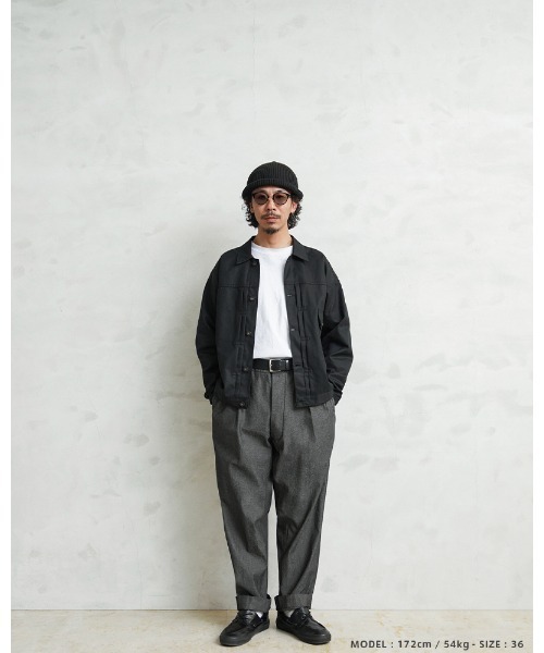 WAIPER.inc(ワイパーインク)の「WAIPER.inc フランス軍 1950~60年代 M-52 シャンブレー ツータック トラウザー【WP139】(スラックス・メンズ・ブラック/ネイビー・35/36/37/34/33/38/39)」の9枚目の写真