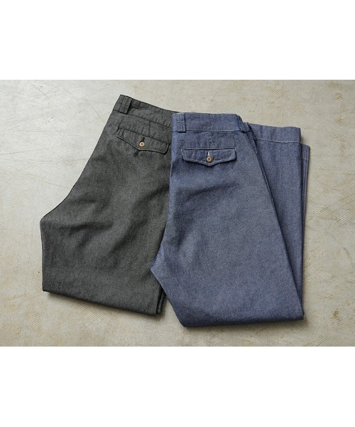 WAIPER.inc(ワイパーインク)の「WAIPER.inc フランス軍 1950~60年代 M-52 シャンブレー ツータック トラウザー【WP139】(スラックス・メンズ・ブラック/ネイビー・35/36/37/34/33/38/39)」の15枚目の写真