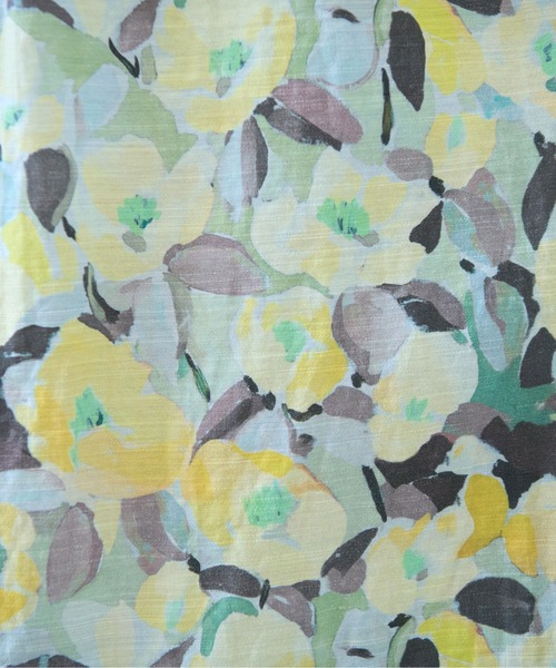 yuni（ユニ　）の「水彩花プリント　ノースリーブフレアワンピース（ワンピース・レディース・イエロー/ブルー・FREE）」の18枚目の写真