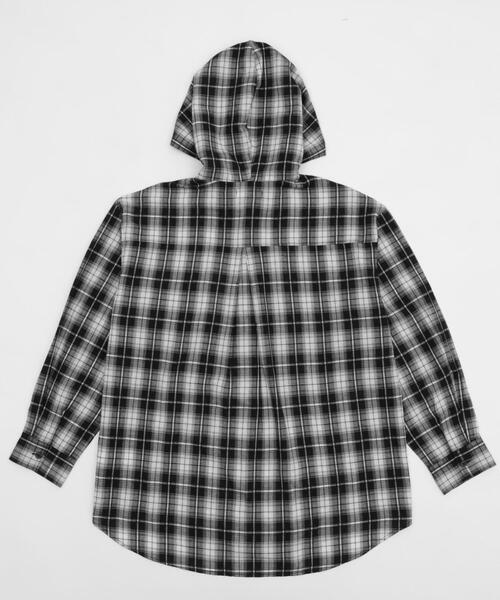 WEGO（ウィゴー）の「WEGO/フードチェックBIGシャツ（シャツ/ブラウス・レディース・ブラウン/ブラック・FREE）」の18枚目の写真