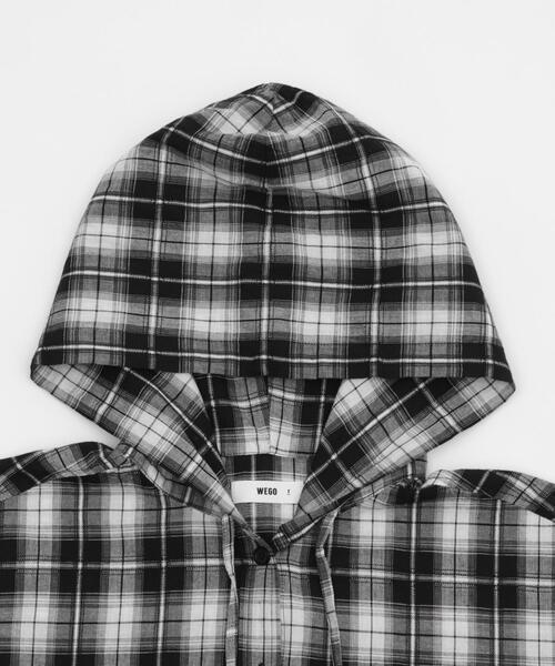 WEGO（ウィゴー）の「WEGO/フードチェックBIGシャツ（シャツ/ブラウス・レディース・ブラウン/ブラック・FREE）」の19枚目の写真