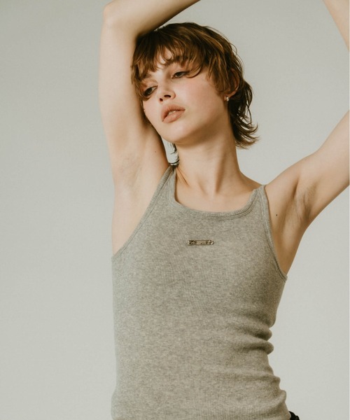 Knuth Marf(クヌースマーフ)の「【ZOZO先行】cap in rib tank top(Tシャツ/カットソー・レディース・アイボリー/グレー/ライム/ブラウン・FREE)」の13枚目の写真