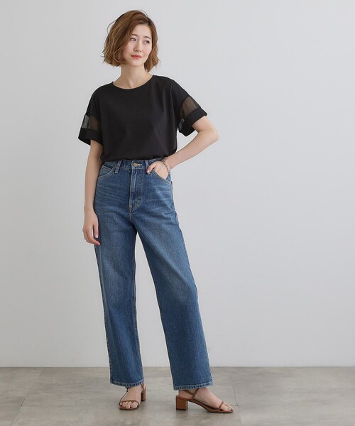 grove（グローブ）の「【UVカット・接触冷感】シアードッキングTシャツ（Tシャツ/カットソー・レディース・ライトブルー/ブラック/ピンク/オフホワイト・02/03/05/04/01）」の11枚目の写真