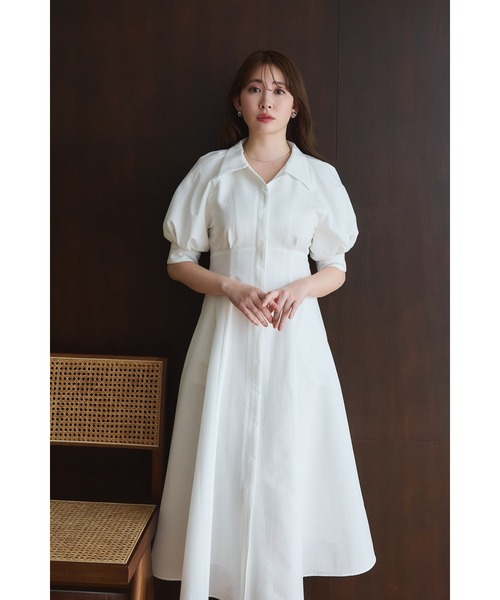 誕生日プレゼント Sleeve Volume Vienna Shirt to lip Dress（ワンピース）｜Her ワンピース
