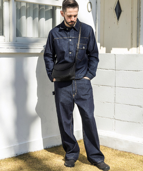 MR.OLIVE E.O.I（ミスターオリーブイーグルオブインデペンデンス）の「MR.OLIVE ミスターオリーブ / E.O.I / WATER PROOF WASHABLE LEATHER IMPERMA-LEATHER NEAT SHOULDER BAG ウォータープルーフウォッシャブルレザーショルダーバッグ インパーマレザー / ME668（ショルダーバッグ・メンズ・ブラウン/ブラック・FREE）」の3枚目の写真