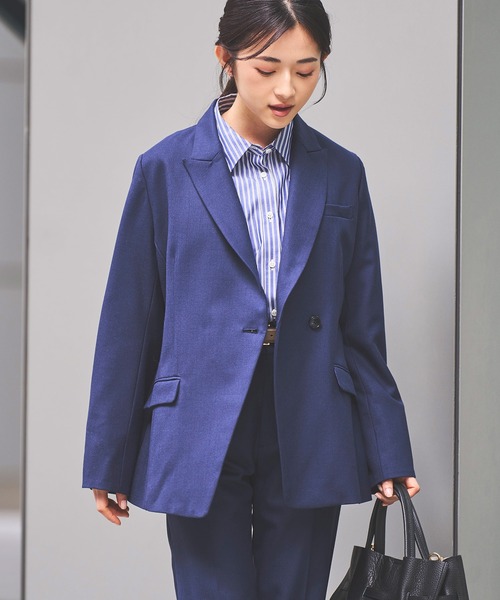 セール】【Premium】super100'sウールブレンドシェイプジャケット