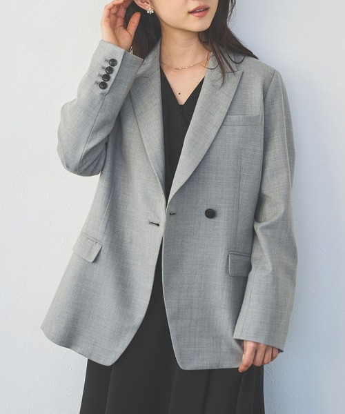 セール】【Premium】super100'sウールブレンドシェイプジャケット