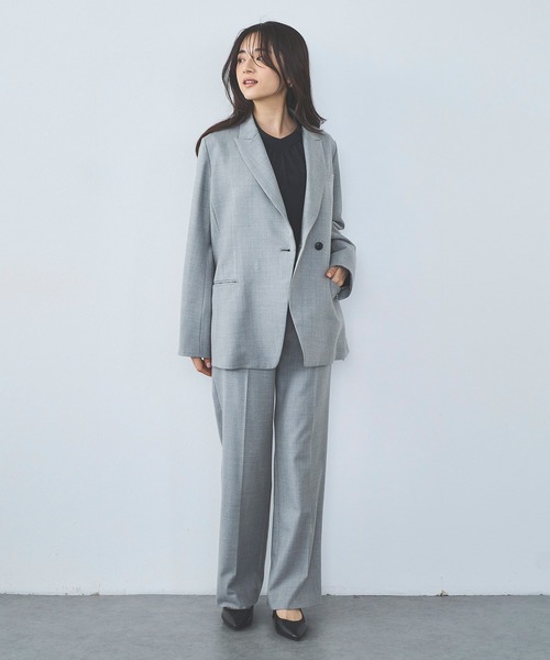 Sirin(シリン)の「≪Premium≫ super100’sウールブレンドシェイプジャケット【2サイズ展開】(テーラードジャケット・レディース・グレー/ネイビー・SMALL/X-SMALL)」の4枚目の写真
