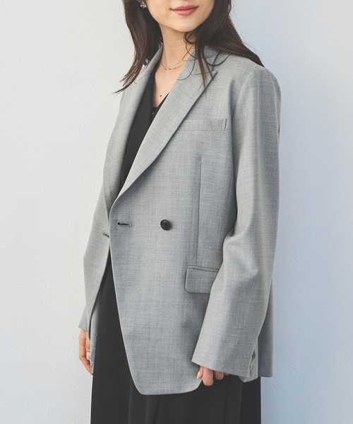 Sirin(シリン)の「≪Premium≫ super100’sウールブレンドシェイプジャケット【2サイズ展開】(テーラードジャケット・レディース・グレー/ネイビー・SMALL/X-SMALL)」の3枚目の写真