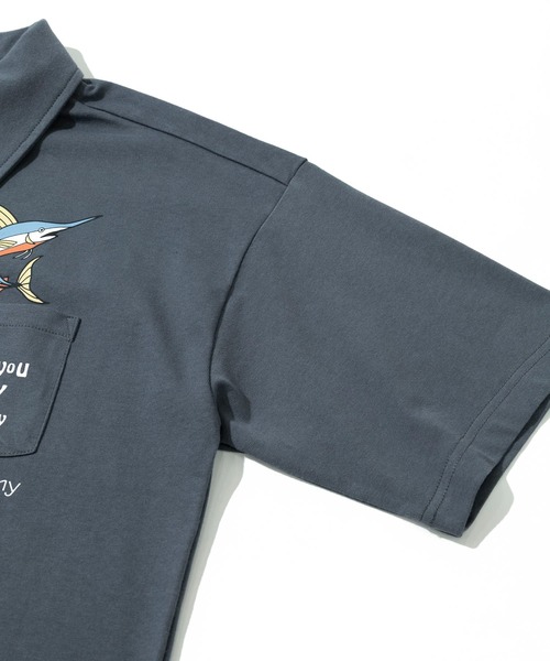 go slow caravan(ゴースローキャラバン)の「ESPACE VERT/エスパスヴェール カジキ S/S ポロシャツ ポケTEE(ポロシャツ・メンズ・グレー/ホワイト・MEDIUM/X-LARGE/LARGE)」の5枚目の写真