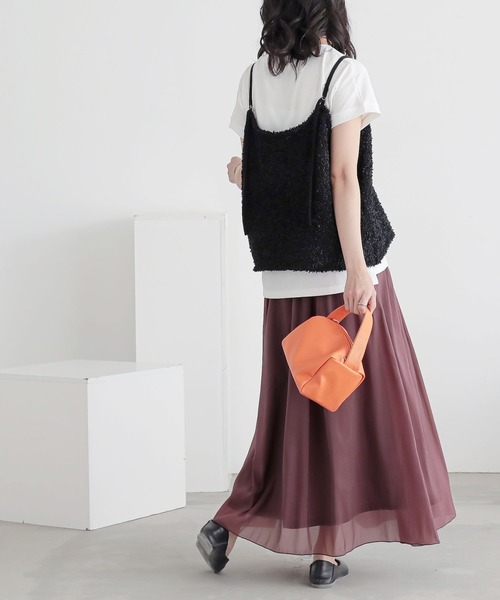 n'OrLABEL(ノアールレーベル)の「『オーガンジー裾メロースカート』(スカート・レディース・ライトグリーン/ブラウン/イエロー/ブラック・FREE)」の22枚目の写真