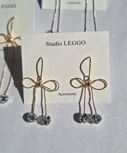憧れの セール】Studio LEGGO/クリスタルリボンピアス（リング）｜CERCA アクセサリー