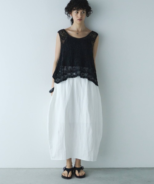 かぎ編みレイヤードジレ（ベスト）｜Libra Cue（リブラ キュー