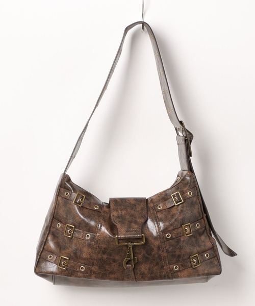 Chikashitsu +(チカシツプラス)の「【Chikashitsu +】antique coating buckle shoulder bag / 【チカシツプラス】アンティークコーティングバックルショルダーバッグ(ショルダーバッグ・メンズ・ブラウン・ONE SIZE)」の15枚目の写真