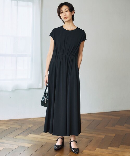 ASUMI・MANAMIコラボ 丈が選べる】タックデザインワンピース