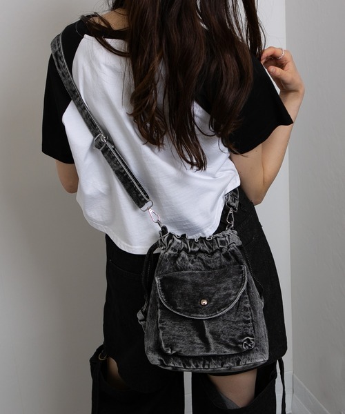 セール】デニム 巾着 サコッシュバッグ（ショルダーバッグ）｜pumpkin