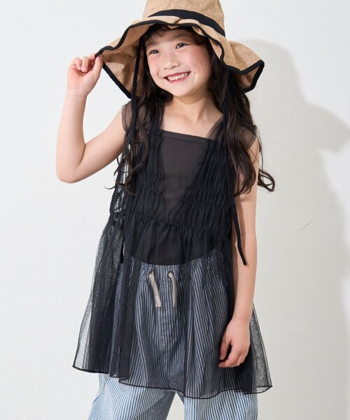 CIAOPANIC TYPY（チャオパニックティピー）の「【KIDS】【UV】たためるジュートフリルHAT（ハット・キッズ・ベージュ/ブラック/アイボリー・ONE SIZE）」の12枚目の写真