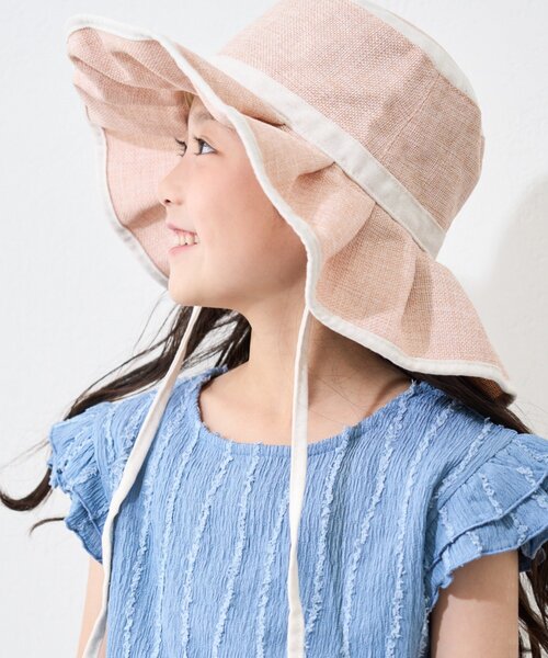 CIAOPANIC TYPY（チャオパニックティピー）の「【KIDS】【UV】たためるジュートフリルHAT（ハット・キッズ・ベージュ/ブラック/アイボリー・ONE SIZE）」の11枚目の写真