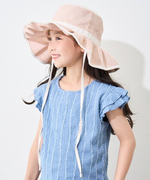CIAOPANIC TYPY（チャオパニックティピー）の「【KIDS】【UV】たためるジュートフリルHAT（ハット・キッズ・ベージュ/ブラック/アイボリー・ONE SIZE）」の10枚目の写真