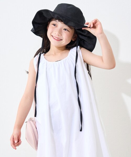CIAOPANIC TYPY（チャオパニックティピー）の「【KIDS】【UV】たためるジュートフリルHAT（ハット・キッズ・ベージュ/ブラック/アイボリー・ONE SIZE）」の8枚目の写真