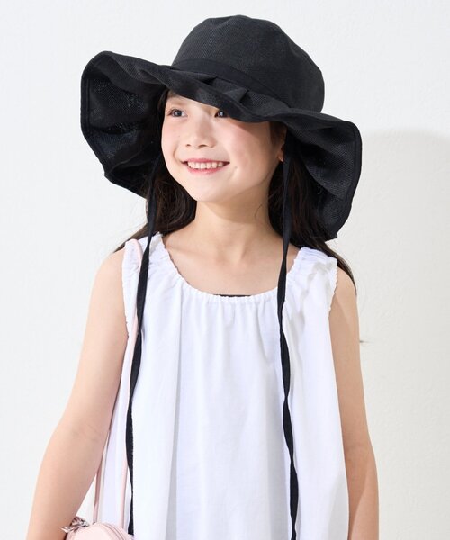 CIAOPANIC TYPY（チャオパニックティピー）の「【KIDS】【UV】たためるジュートフリルHAT（ハット・キッズ・ベージュ/ブラック/アイボリー・ONE SIZE）」の7枚目の写真