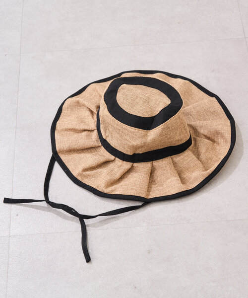 CIAOPANIC TYPY（チャオパニックティピー）の「【KIDS】【UV】たためるジュートフリルHAT（ハット・キッズ・ベージュ/ブラック/アイボリー・ONE SIZE）」の6枚目の写真