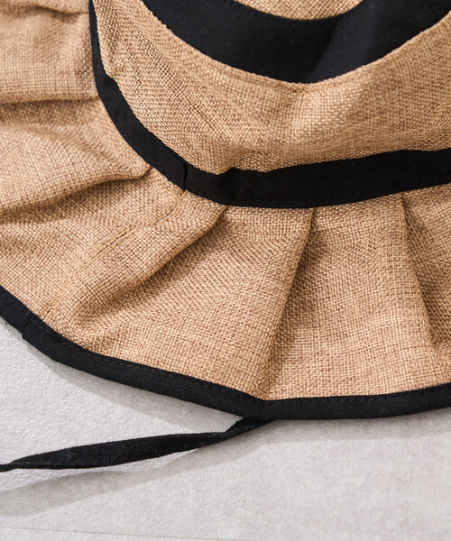 CIAOPANIC TYPY（チャオパニックティピー）の「【KIDS】【UV】たためるジュートフリルHAT（ハット・キッズ・ベージュ/ブラック/アイボリー・ONE SIZE）」の4枚目の写真