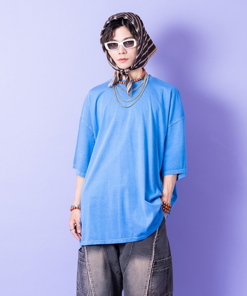 a.p.o.v.(エーピーオービー)の「a.p.o.v. ピグメントコットンオーバーサイズTシャツ(Tシャツ/カットソー・メンズ・チャコール/イエロー/グレー/ブルー/ピンク・ONESIZE)」の3枚目の写真