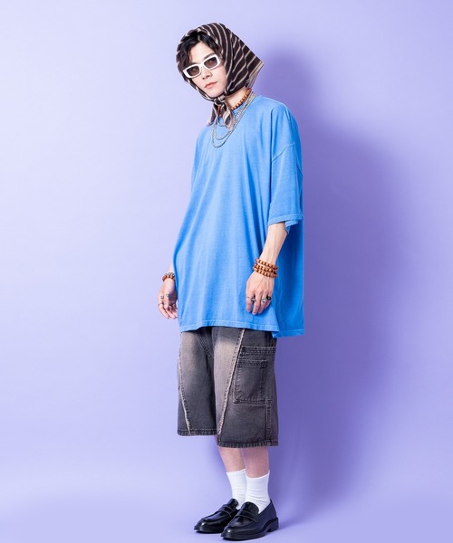 a.p.o.v.(エーピーオービー)の「a.p.o.v. ピグメントコットンオーバーサイズTシャツ(Tシャツ/カットソー・メンズ・チャコール/イエロー/グレー/ブルー/ピンク・ONESIZE)」の12枚目の写真