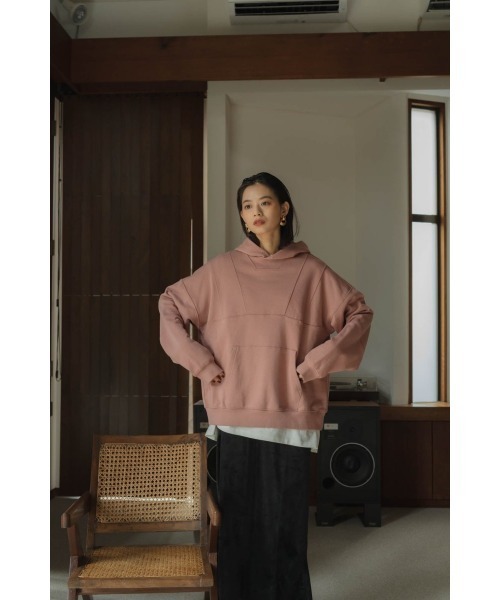 Knuth Marf(クヌースマーフ)の「switching hoodie(unisex)(パーカー・レディース・ピンク/アイボリー・FREE)」の9枚目の写真