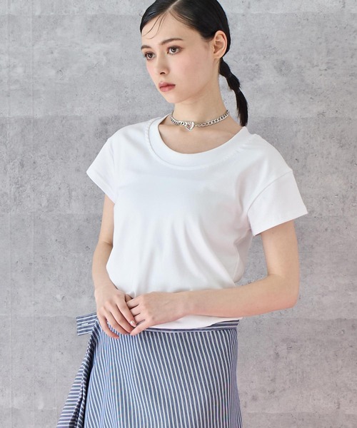 ANAP(アナップ)の「シンプルノーマルTシャツ(Tシャツ/カットソー・レディース・ネイビー/ブラウン/ホワイト/ブラック・FREE)」の7枚目の写真