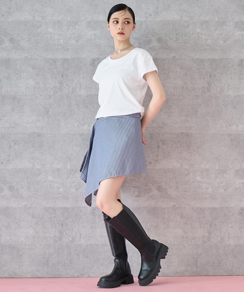 ANAP(アナップ)の「シンプルノーマルTシャツ(Tシャツ/カットソー・レディース・ネイビー/ブラウン/ホワイト/ブラック・FREE)」の9枚目の写真