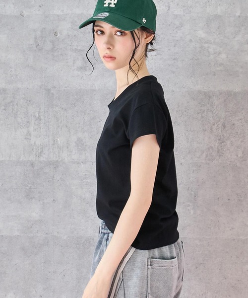 ANAP(アナップ)の「シンプルノーマルTシャツ(Tシャツ/カットソー・レディース・ネイビー/ブラウン/ホワイト/ブラック・FREE)」の12枚目の写真