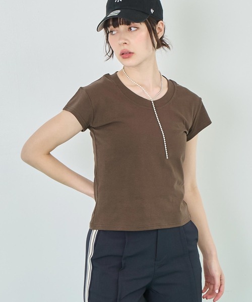 ANAP(アナップ)の「シンプルノーマルTシャツ(Tシャツ/カットソー・レディース・ネイビー/ブラウン/ホワイト/ブラック・FREE)」の18枚目の写真