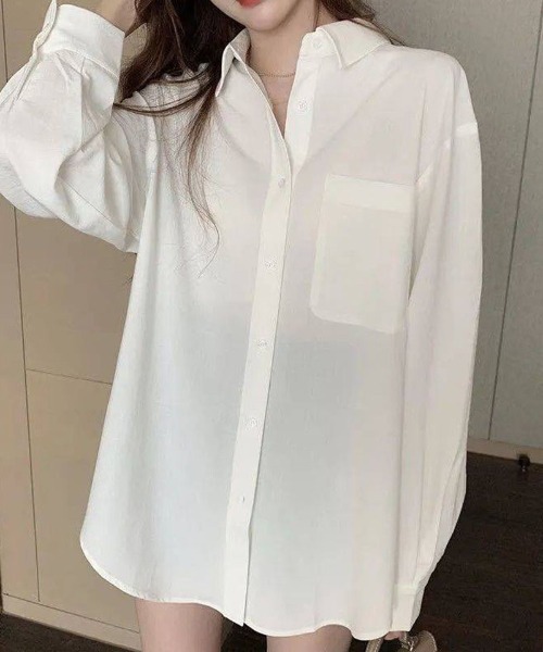 shoppinggo(ショッピングゴー)の「白ブラウス シャツ(シャツ/ブラウス・レディース・ホワイト・M)」の1枚目の写真