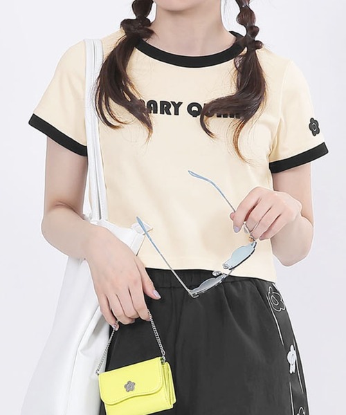 【MARY QUANT】レトロミニ Tシャツ レトロロゴアップリケミニ Tシャツ（Tシャツ/カットソー）｜MARY