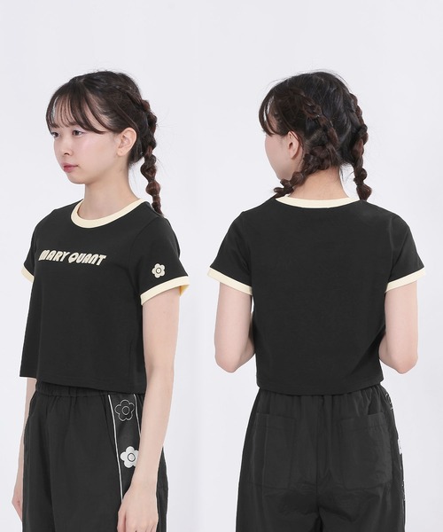 国内配送★MARY QUANT★レトロロゴアップリケミニ Tシャツ マリークワント MARY QUANT レトロロゴアップリケミニ Tシャツ