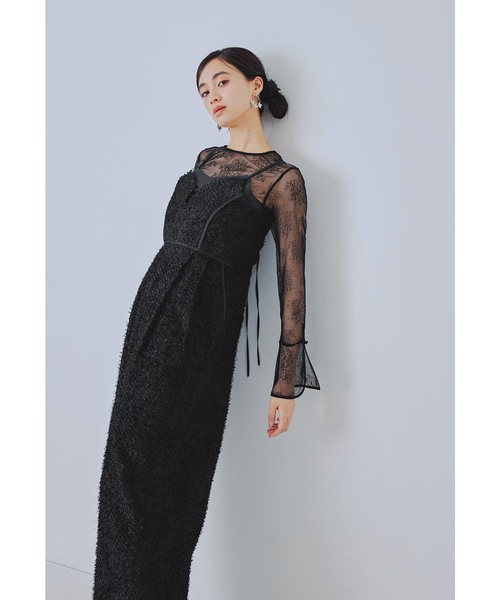 niana(ニアナ)の「ベルスリーブレーストップス スリットスリーブ 結婚式 パーティー オケージョン(Tシャツ/カットソー・レディース・ブラック/アイボリー・M/L)」の5枚目の写真