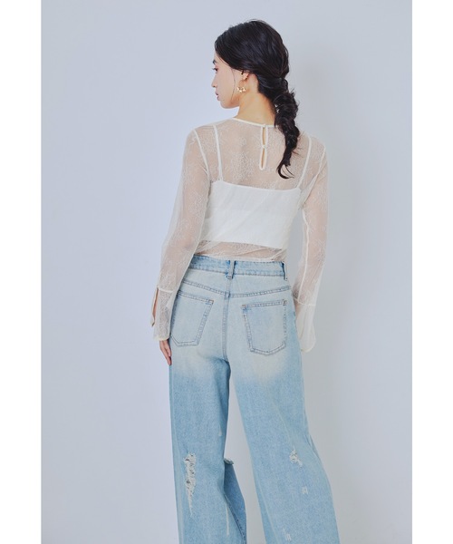 niana(ニアナ)の「ベルスリーブレーストップス スリットスリーブ 結婚式 パーティー オケージョン(Tシャツ/カットソー・レディース・ブラック/アイボリー・M/L)」の16枚目の写真