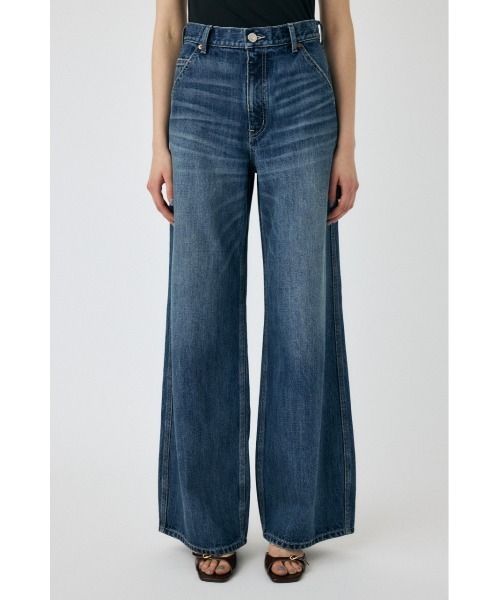 デニム・ジーパン THE MANNEI Women Straight Pants LAHTICO Blue PAINTER WIDE STRAIGHT(デニムパンツ)|MOUSSY(マウジー)の