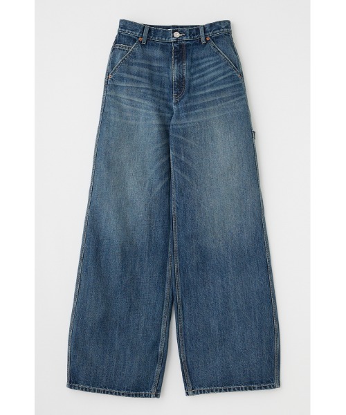 MOUSSY HW WIDE PAINT STRAIGHT ワイドデニムパンツ MOUSSY HW WIDE PAINT STRAIGHT GRY -ファッション通販 FASHION