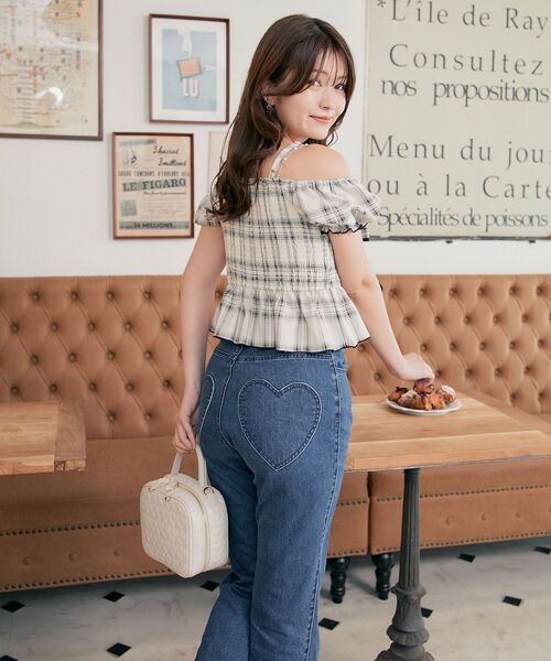 MAJESTIC LEGON(マジェスティックレゴン)の「ヒップハートフレアパンツ(その他パンツ・レディース・サックスブルー/ブルー・SMALL/MEDIUM)」の1枚目の写真