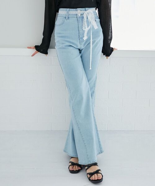 MAJESTIC LEGON(マジェスティックレゴン)の「ヒップハートフレアパンツ(その他パンツ・レディース・サックスブルー/ブルー・SMALL/MEDIUM)」の9枚目の写真