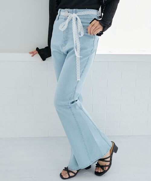 MAJESTIC LEGON(マジェスティックレゴン)の「ヒップハートフレアパンツ(その他パンツ・レディース・サックスブルー/ブルー・SMALL/MEDIUM)」の10枚目の写真