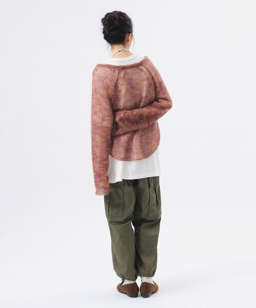 BEAMS BOY（ビームスボーイ）の「【2/5再値下げ】カスリ モヘア ベースボール（ニット/セーター・レディース・ライトイエロー/ブラック/パープル・ONE SIZE）」の5枚目の写真