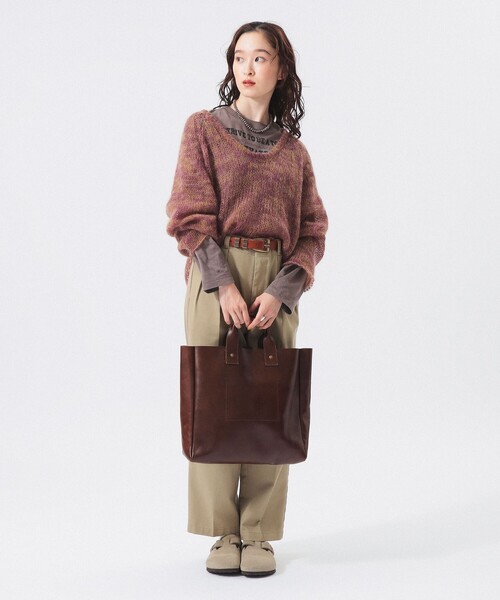 BEAMS BOY（ビームスボーイ）の「【2/5再値下げ】カスリ モヘア ベースボール（ニット/セーター・レディース・ライトイエロー/ブラック/パープル・ONE SIZE）」の7枚目の写真