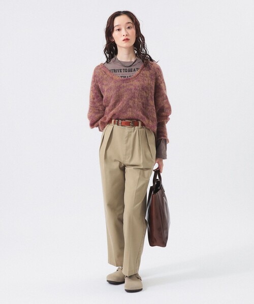 BEAMS BOY（ビームスボーイ）の「【2/5再値下げ】カスリ モヘア ベースボール（ニット/セーター・レディース・ライトイエロー/ブラック/パープル・ONE SIZE）」の8枚目の写真