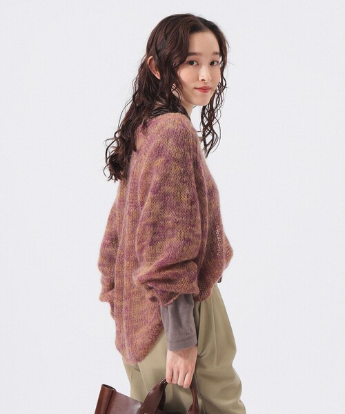 BEAMS BOY（ビームスボーイ）の「【2/5再値下げ】カスリ モヘア ベースボール（ニット/セーター・レディース・ライトイエロー/ブラック/パープル・ONE SIZE）」の11枚目の写真